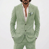 Emilio | Traje de Lino de Corte Relajado Hombre Solapa Clásica
