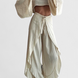 Conjunto Elsie Fluid con Kimono y Pantalones Cruzados