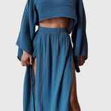 Conjunto Martha de Dos Piezas con Falda de Gran Corte