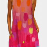 Vestido Sin Mangas Enna Colorido con Escote en V