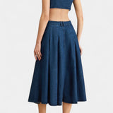 Vestido de Denim Sin Mangas Alia con Corte Moderno