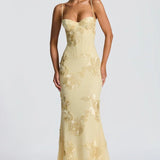 Vestido maxi ajustado con encaje