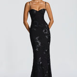 Vestido maxi ajustado con encaje