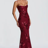 Vestido maxi ajustado con encaje