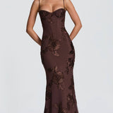 Vestido maxi ajustado con encaje