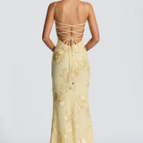 Vestido maxi ajustado con encaje