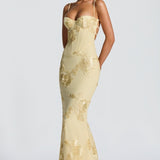 Vestido maxi ajustado con encaje