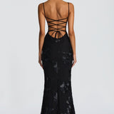 Vestido maxi ajustado con encaje