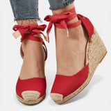 Sandalias Tacón Mujer Encaje