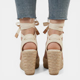 Sandalias Tacón Mujer Encaje