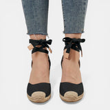 Sandalias Tacón Mujer Encaje