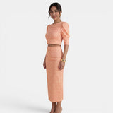 Conjunto Mujer 2 Piezas Top Corto y Falda con Abertura