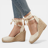 Sandalias Tacón Mujer Encaje