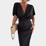 Vestido Emryn Suave con Nudo Cruzado