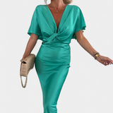 Vestido Emryn Suave con Nudo Cruzado