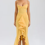 Vestido Maxi Sin Mangas con Volantes Roxanne