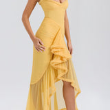 Vestido Maxi Sin Mangas con Volantes Roxanne