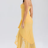 Vestido Maxi Sin Mangas con Volantes Roxanne