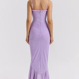 Vestido Maxi Sin Mangas con Volantes Roxanne