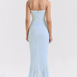 Vestido Maxi Sin Mangas con Volantes Roxanne