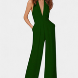 Mono de Pierna Ancha Lila con Elegancia Ligera