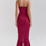 Vestido Maxi Sin Mangas con Volantes Roxanne