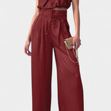 Conjunto Helira de Dos Piezas con Top Fluido y Pantalones Palazzo