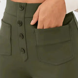 Pantalones Rectos de Cintura Alta Nova con Elasticidad