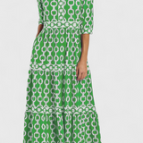 Vestido Midi Casilda con Estampado de Cadenas