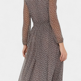 Vestido Midi de Lunares Cymene con Mangas Abullonadas