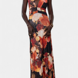Vestido Maxi de Lunares Melody con Cuello Halter y Cintura Fruncida