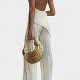 Conjunto Pilarica con Top Halter Asimétrico y Pantalones Fluidos