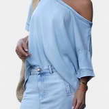 Conjunto de Denim Asimétrico Apolonia con Apertura Elegante