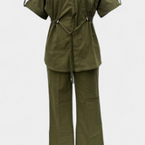 Conjunto de Camisa y Pantalones de Algodón y Lino Lani