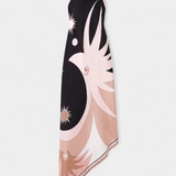 Vestido Rosenda con Espalda Abierta y Estampado Abstracto