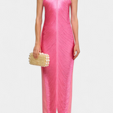 Vestido Jianna de Cuello Halter con Flecos Metálicos