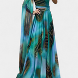 Vestido Maxi Cedara de Un Hombro con Detalle Floral