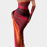 Vestido Midi Ajustado Galene con Capa