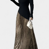 Vestido Leya Elegante con Bloques de Color y Mangas Largas