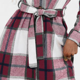 Vestido Camisa Mini Check Masia con Cinturón