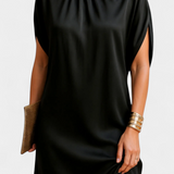 Vestido Midi Atemporal Haruna con Cuello Redondo