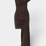 Vestido Mini Asimétrico Velia con Draping