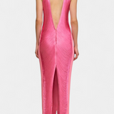Vestido Jianna de Cuello Halter con Flecos Metálicos