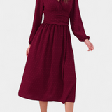 Vestido Midi de Oficina Faela con Puntos Suizos