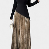 Vestido Leya Elegante con Bloques de Color y Mangas Largas