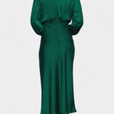 Vestido Maxi Cecila con Cuello Alto y Detalle Floral