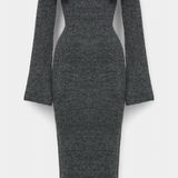 Vestido de punto ajustado con un solo hombro Solsona