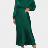 Vestido Maxi Cecila con Cuello Alto y Detalle Floral