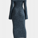 Vestido de punto ajustado con un solo hombro Solsona