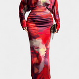 Vestido Eulalie con Mangas Murciélago y Escote en V